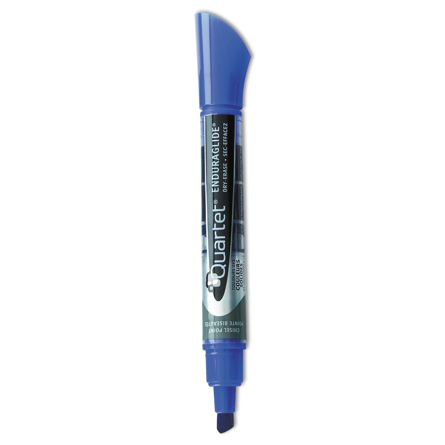 Quartet EnduraGlide Dry Erase Marker, Broad Chisel Tip, Blue, Dozen