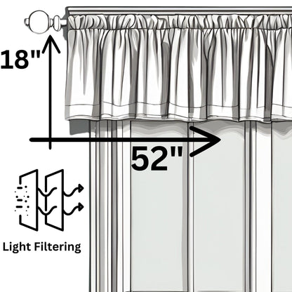 DaDa Bedding Moroccan Paisley Filigree Floral Window Curtain Valance - 18" x 52" (JHW-885)