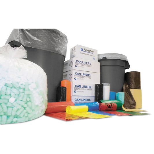 Inteplast Group High-Density Commercial Can Liners Value Pack, 56 gal, 11 microns, 43" x 46", Clear, 200/Carton