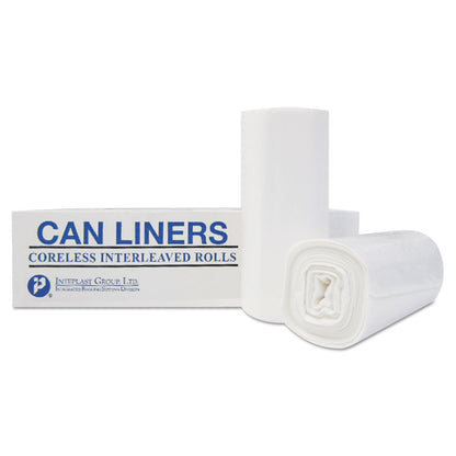 Inteplast Group High-Density Interleaved Commercial Can Liners, 45 gal, 0.87 mil, 40" x 48", Clear, 150/Carton