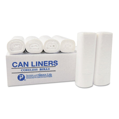Inteplast Group High-Density Interleaved Commercial Can Liners, 60 gal, 0.63 mil, 38" x 60", Clear, 200/Carton