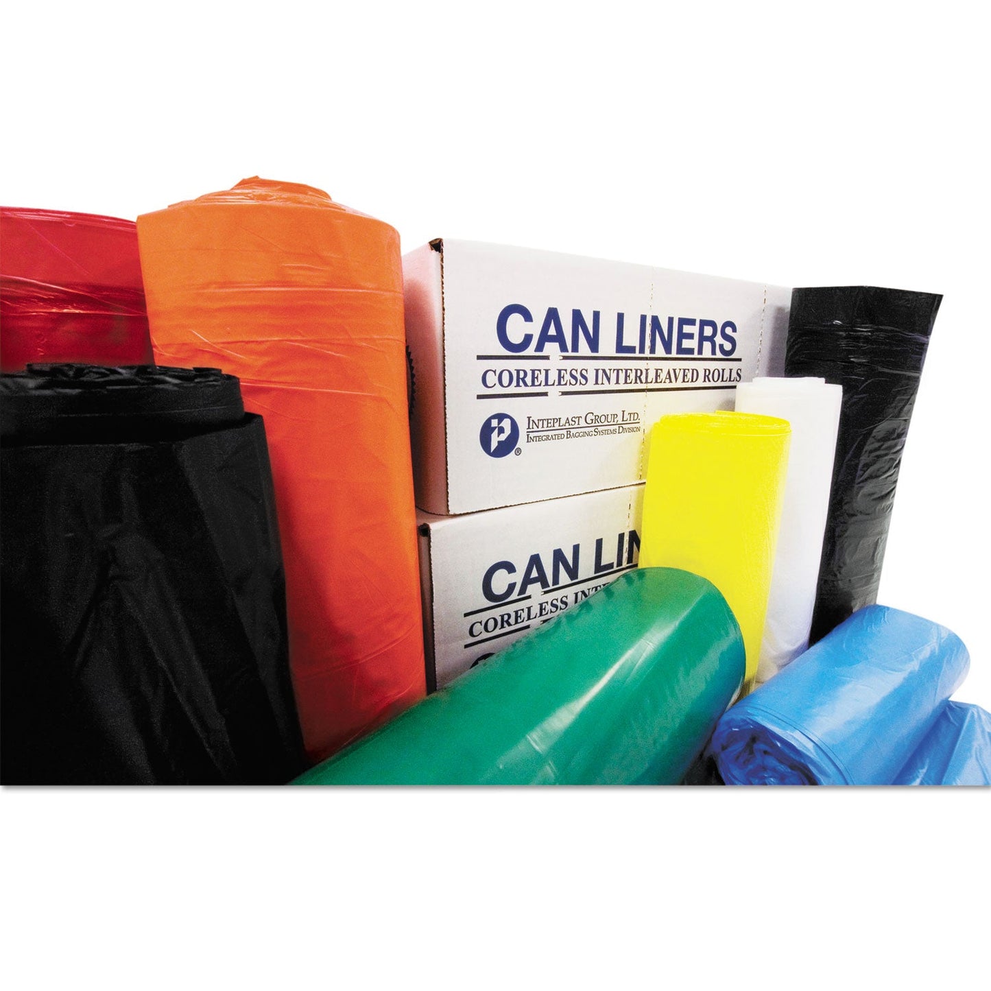 Inteplast Group High-Density Commercial Can Liners Value Pack, 56 gal, 11 microns, 43" x 46", Clear, 200/Carton