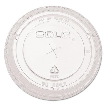 Dart PETE Flat Straw-Slot Cold Cup Lids, Fits 16 oz to 24 oz, Clear, 100/Pack, 10 Packs/Carton