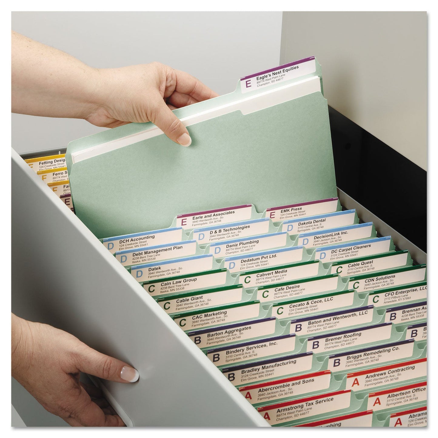 Smead Recycled Pressboard Folders with Two SafeSHIELD Coated Fasteners, 1" Expansion, 1/3-Cut Tabs, Legal Size, Gray-Green, 25/Box