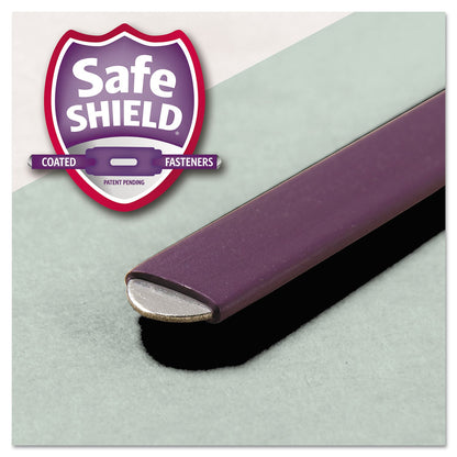 Smead Recycled Pressboard Folders with Two SafeSHIELD Coated Fasteners, 3" Expansion, 1/3-Cut Tab, Letter Size, Gray-Green, 25/Box