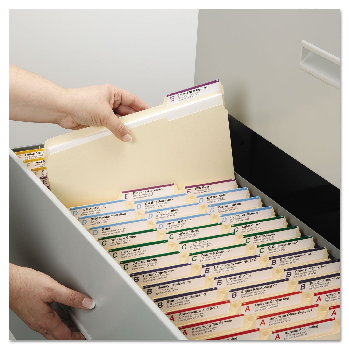 Smead Top Tab Fastener Folders, 1/3-Cut Tabs: Assorted, 1 Fastener, Letter Size, 11-pt Manila Exterior, 50/Box