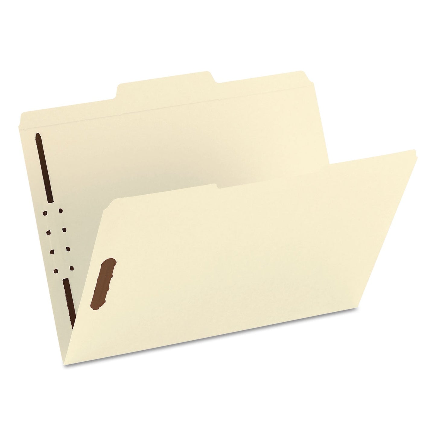 Smead Top Tab Fastener Folders, 1/3-Cut Tabs: Assorted, 2 Fasteners, Letter Size, 11-pt Manila Exterior, 50/Box