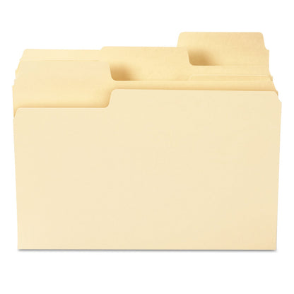 Smead SuperTab Top Tab File Folders, 1/3-Cut Tabs: Assorted, Letter Size, 0.75" Expansion, 14-pt Manila, 50/Box