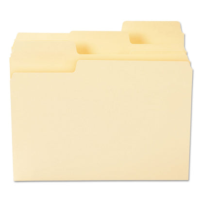 Smead SuperTab Top Tab File Folders, 1/3-Cut Tabs: Assorted, Letter Size, 0.75" Expansion, 11-pt Manila, 100/Box