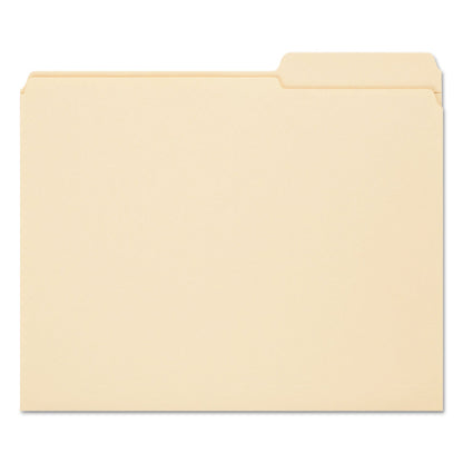 Smead Reinforced Guide Height File Folders, 2/5-Cut Tabs: Right Position, Letter Size, 0.75" Expansion, Manila, 100/Box