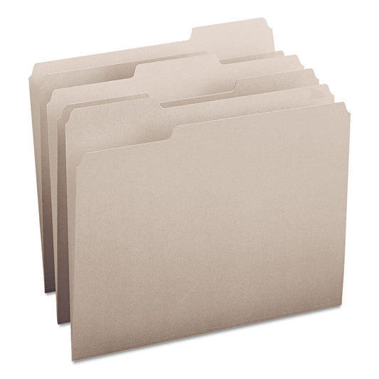 Smead Colored File Folders, 1/3-Cut Tabs: Assorted, Letter Size, 0.75" Expansion, Gray, 100/Box