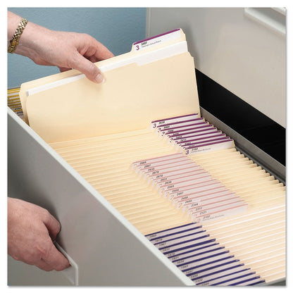 Smead Manila File Folders, 1/3-Cut Tabs: Assorted, Legal Size, 0.75" Expansion, Manila, 100/Box