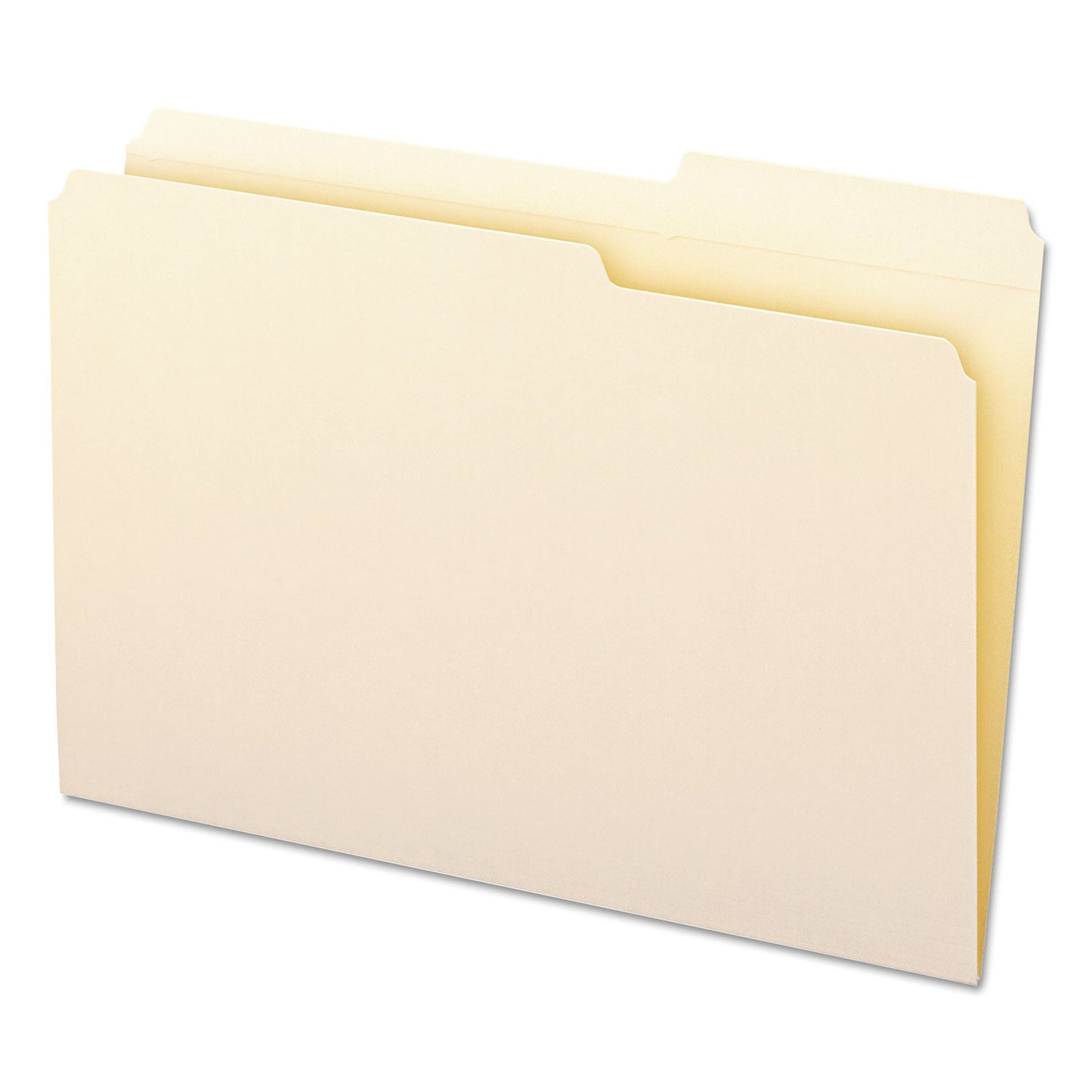 Smead Reinforced Guide Height File Folders, 2/5-Cut Tabs: Right Position, Legal Size, 0.75" Expansion, Manila, 100/Box