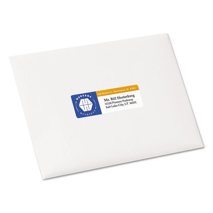 Avery Vibrant Laser Color-Print Labels w/ Sure Feed, 1.25 x 3.75, White, 300/Pack
