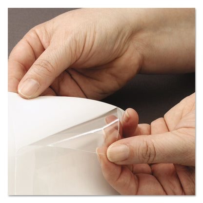 Smead Self-Adhesive Poly Pockets, Top Load, 4.06 x 3, Clear, 100/Box