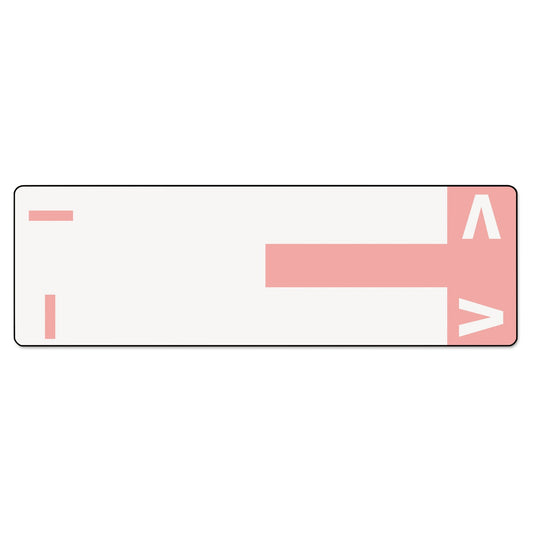 Smead AlphaZ Color-Coded First Letter Combo Alpha Labels, I/V, 1.16 x 3.63, Pink/White, 5/Sheet, 20 Sheets/Pack