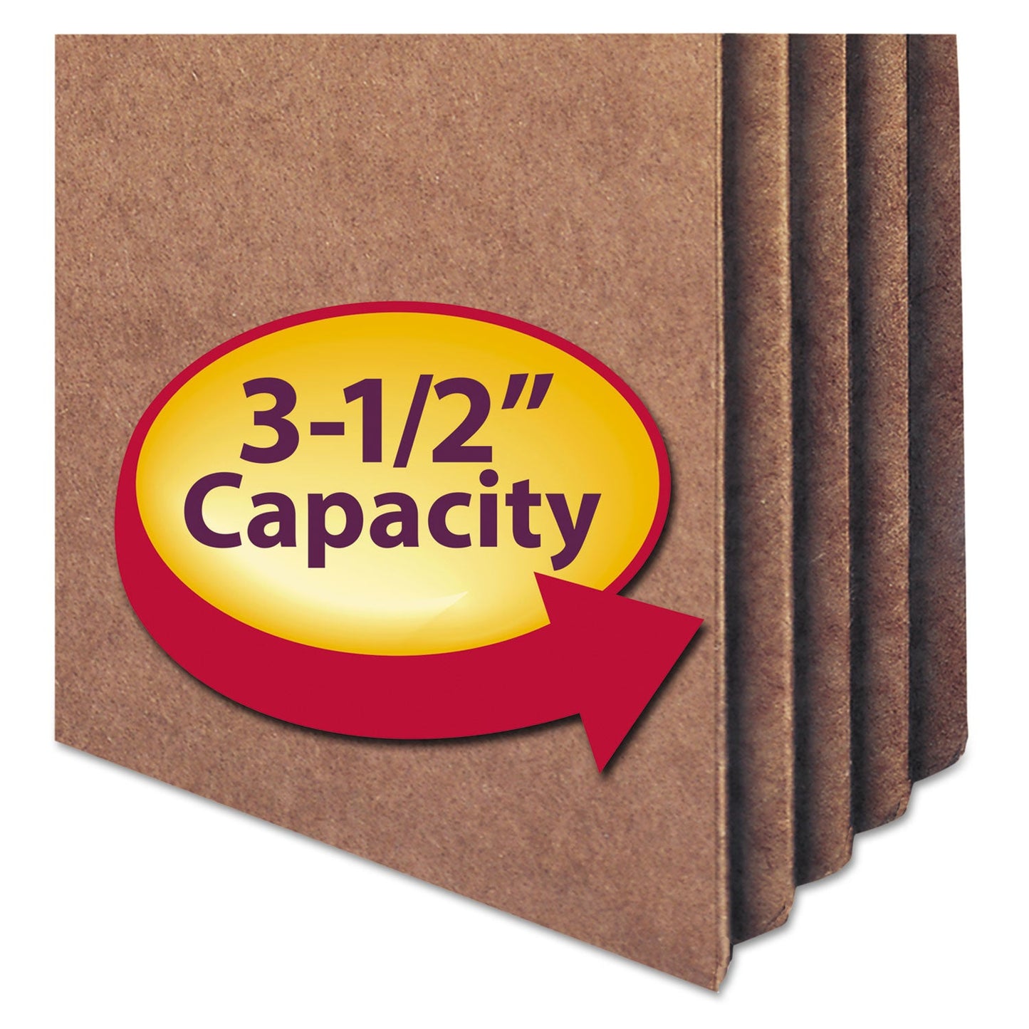 Smead Redrope Drop Front File Pockets, 3.5" Expansion, Legal Size, Redrope, 50/Box