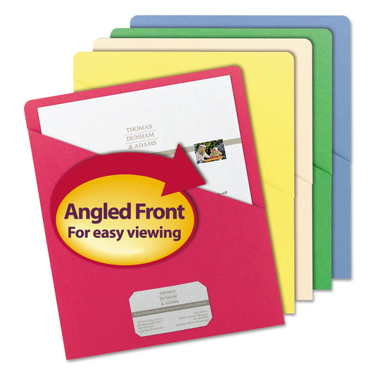 Smead Organized Up Slash Jackets, Letter Size, Assorted Colors, 25/Pack