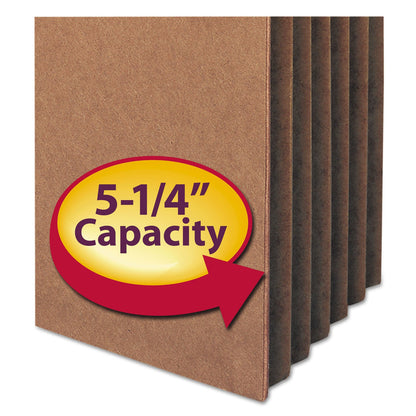Smead Redrope Drop Front File Pockets, 5.25" Expansion, Letter Size, Redrope, 10/Box
