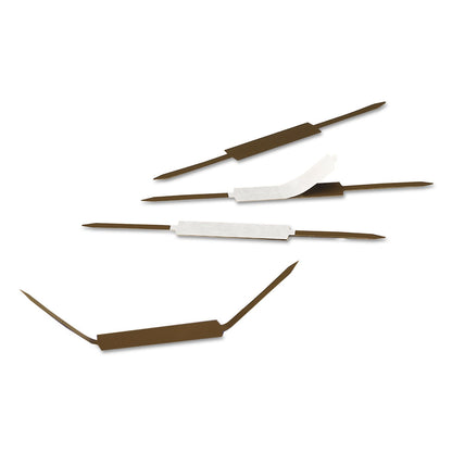 Smead Standard Self-Adhesive Two-Prong Fastener Base and Compressor Sets, 2" Capacity, 2.75" Center to Center, Brown, 100/Box