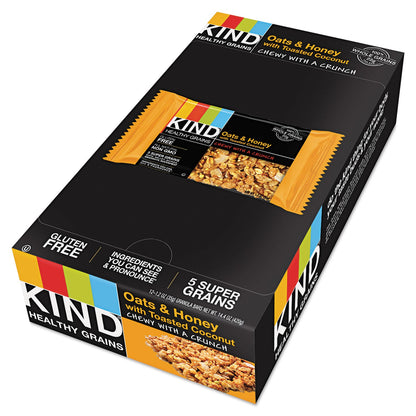 KIND Healthy Grains Bar, Oats and Honey with Toasted Coconut, 1.2 oz, 12/Box