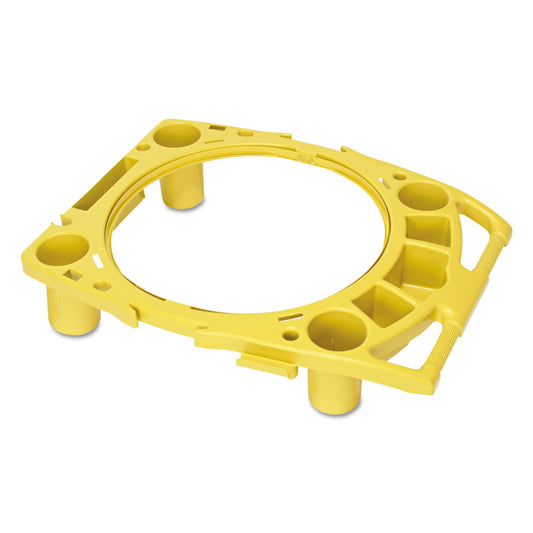 Rubbermaid Standard Brute Rim Caddy, Four Compartments, Fits 32.5" Diameter Cans, 26.5 x 6.75, Yellow