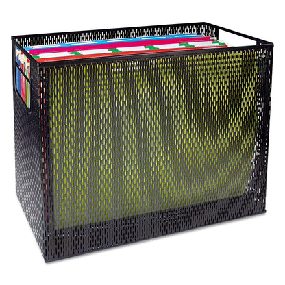 Artistic Urban Collection Punched Metal Desktop File, 1 Section, Letter to Legal Size Files, 13" x 5.75" x 10.75", Black