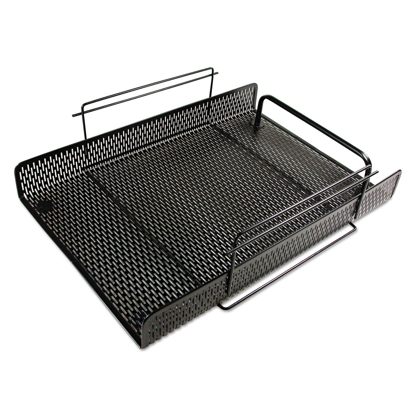 Artistic Urban Collection Punched Metal Letter Tray, 1 Section, Letter Size Files, 10" x 13.75" x 3.5", Black