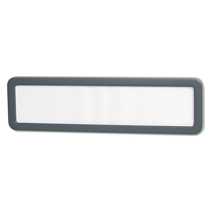 Universal Recycled Cubicle Nameplate with Rounded Corners, 9 x 2.5, Charcoal