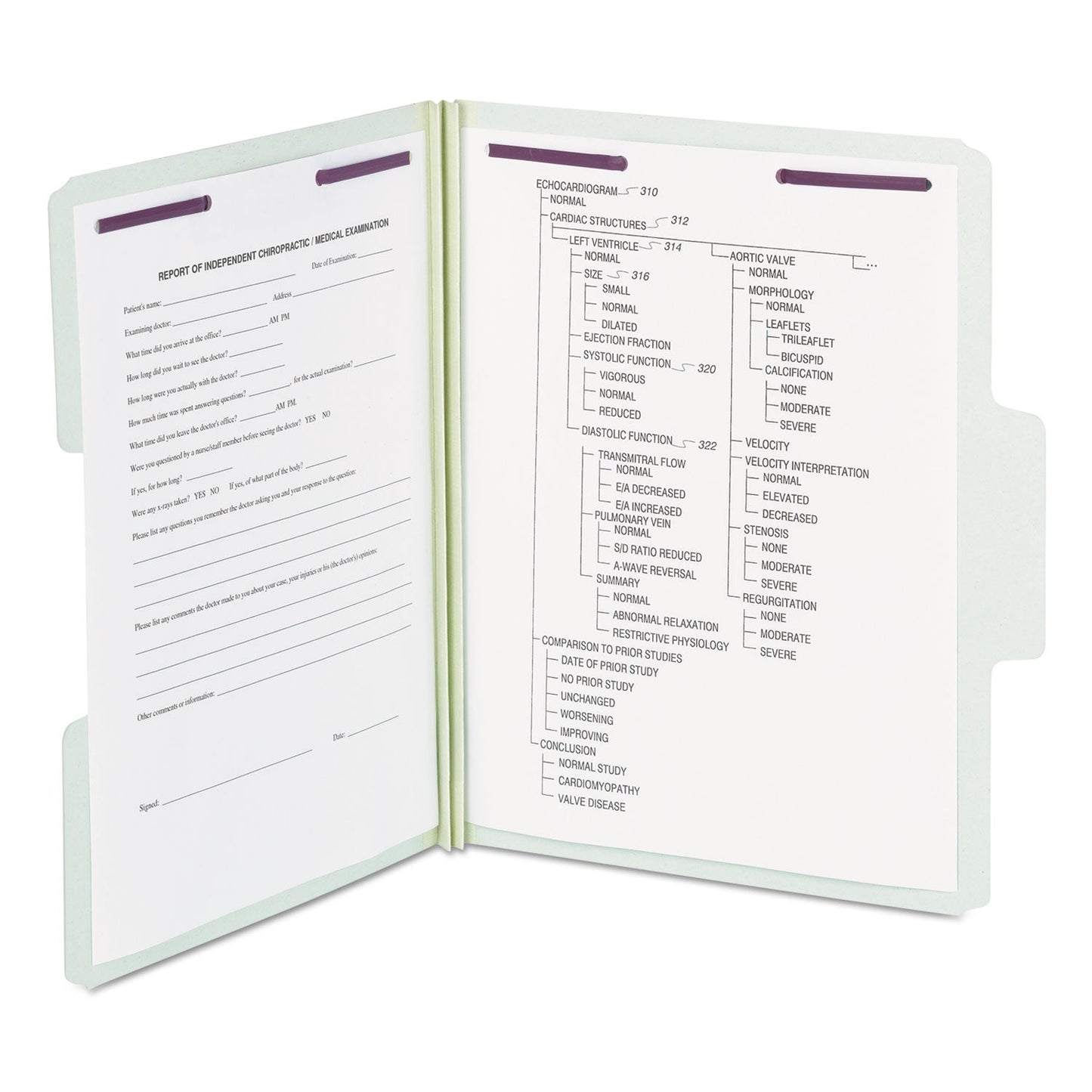 Smead SuperTab Pressboard Fastener Folders with SafeSHIELD Coated Fasteners, 2 Fasteners, Letter Size, Gray-Green Exterior, 25/Box