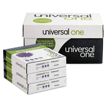 Universal Deluxe Multipurpose Paper, 98 Bright, 20 lb Bond Weight, 8.5 x 11, Bright White, 500 Sheets/Ream, 10 Reams/Carton
