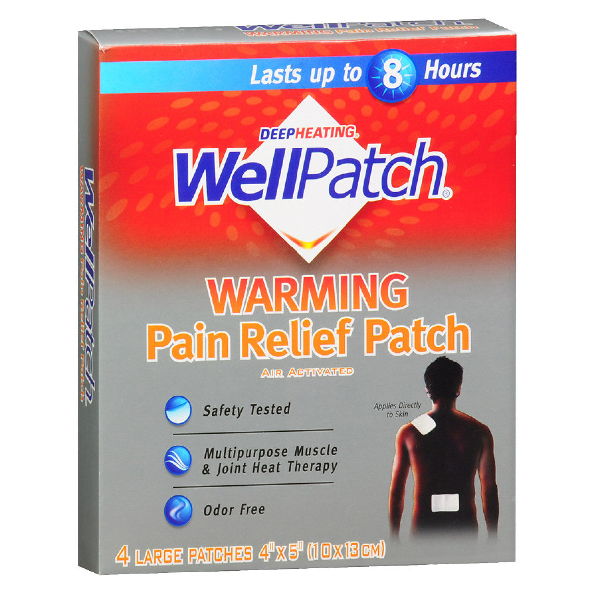 WellPatch® Warming Pain Relief – Large Targeted Heat Patches (4 Count)