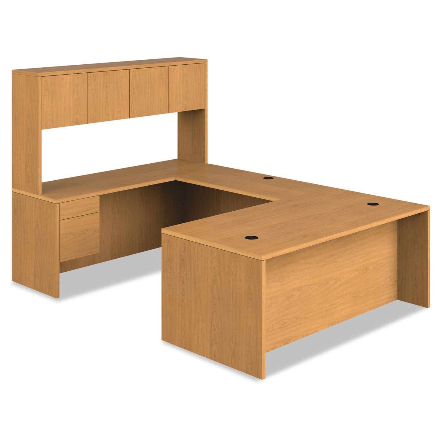 HON 10500 Series "L" Workstation Right Pedestal Desk with 3/4 Height Pedestal, 72" x 36" x 29.5", Harvest