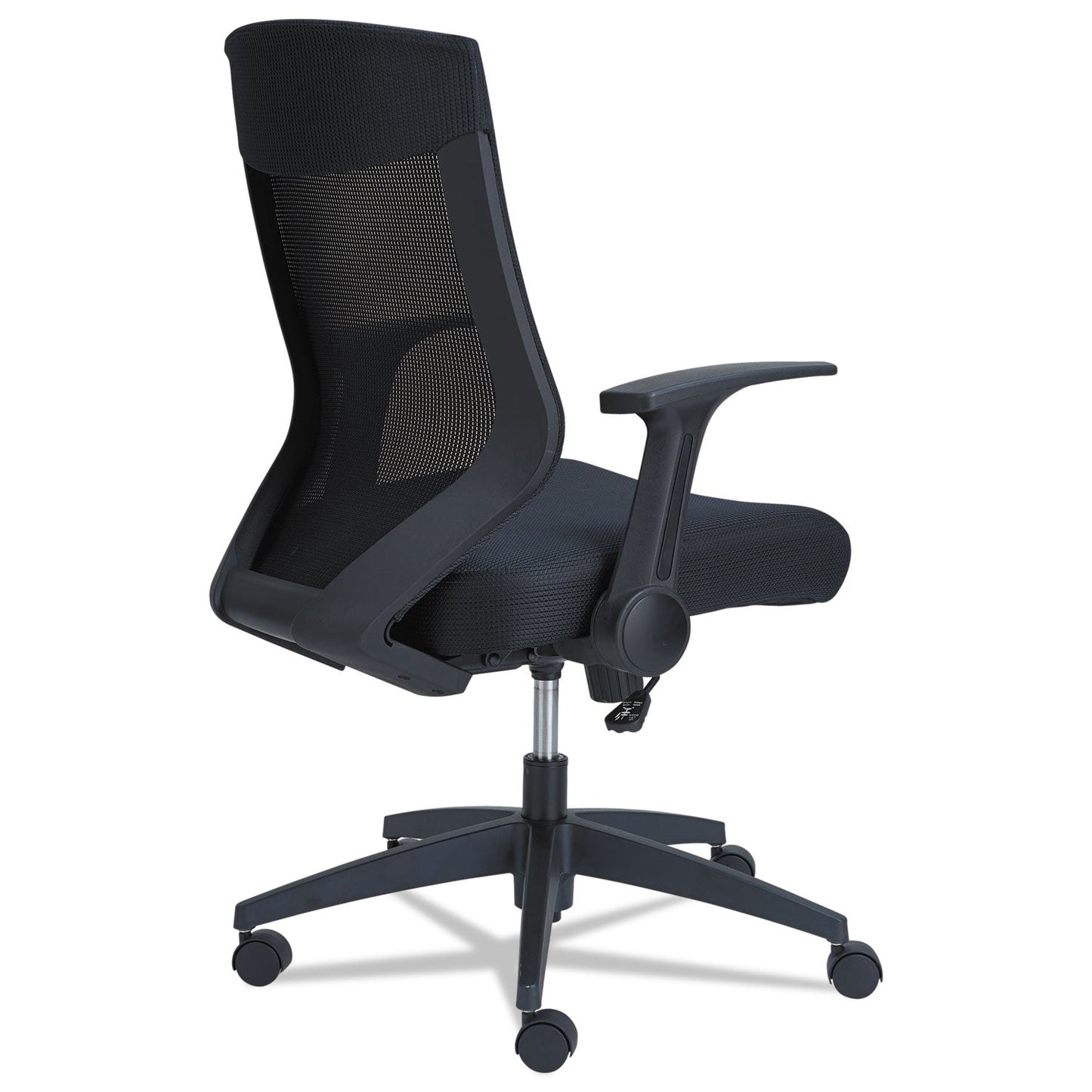 Alera EB-K Series Synchro Mid-Back Flip-Arm Mesh Chair, Supports Up to 275 lb, 18.5“ to 22.04" Seat Height, Black