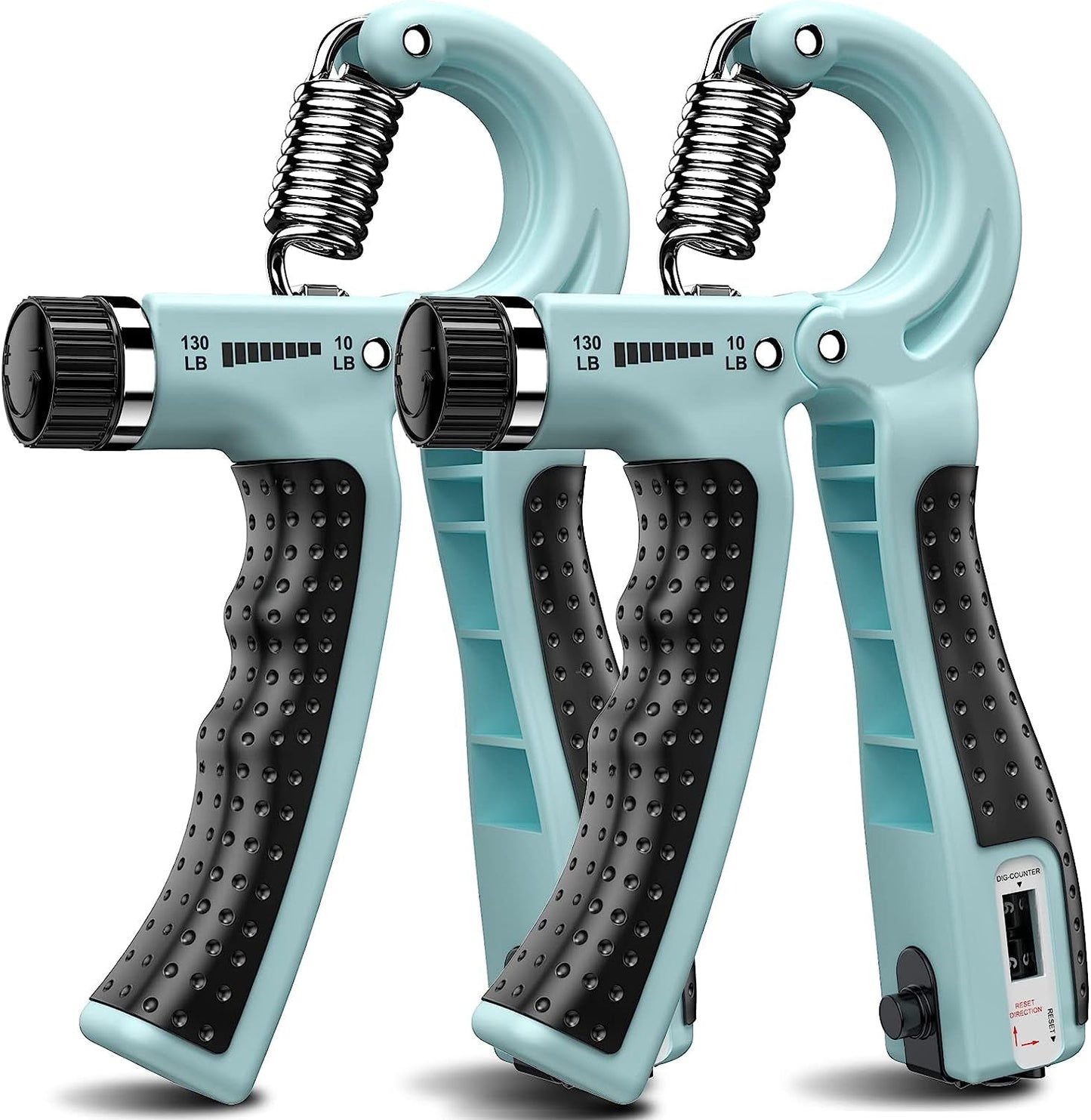 KDG Hand Grip Strengthener 2 Pack Adjustable Resistance 10-130 Lbs Forearm Exerciser，Grip Strength Trainer for Muscle Building and Injury Recovery for Athletes