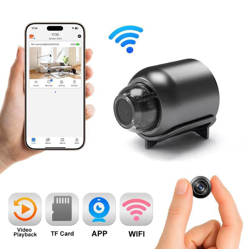Wireless Indoor Hidden Spy Camera with Night Vision – Mini Security Cam for Baby, Pet, and Home Monitoring, Works with Smartphones and Tablets – Ideal Holiday Gift