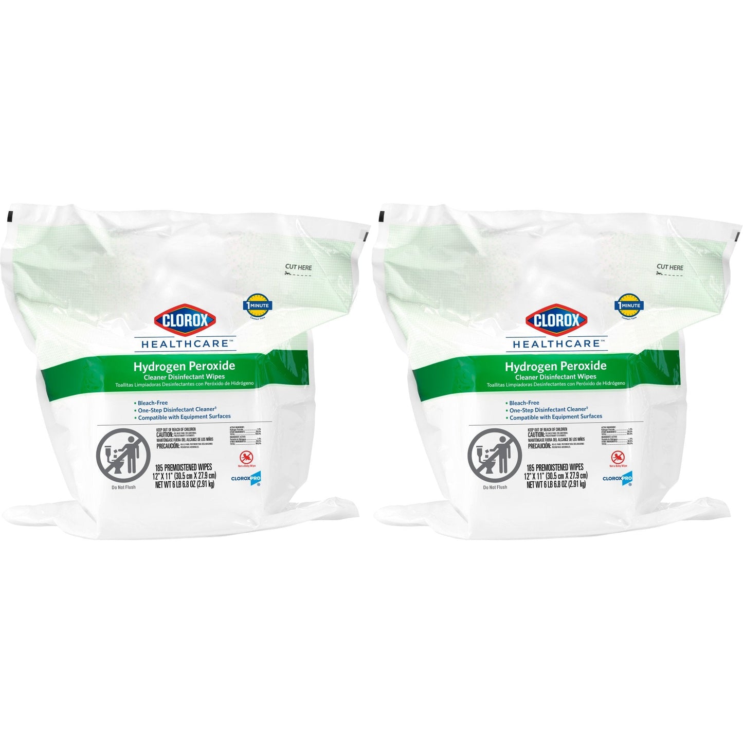 Clorox Healthcare® Hydrogen Peroxide Cleaner Disinfectant Wipes, Refill Pouch 30827