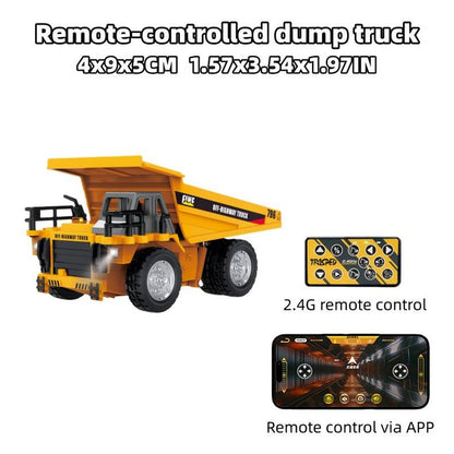 Hotfree 1/64 Mini RC Forklift, Remote Control Excavator, 11 Channel 2 Mode 2.4Ghz Remote Control Alloy Construction Vehicles Set with USB-C Rechargeable, 2 in 1 Transformable Lift Fork & Hook, Birthday Christmas Gift for Kids Adults Boys and Girls