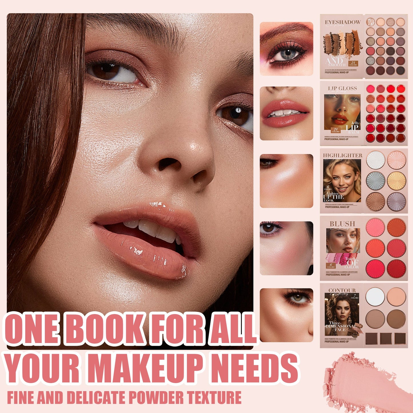 Professional Nude Makeup Palette Set, 67 Colors With Eyeshadow, Highlighter, Blush, Contour For Full Face Looks