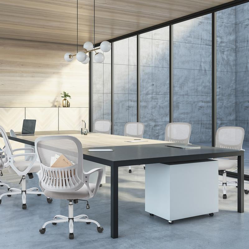 【Deal】Sweetfurniture Office Chair, Desk Chair, Ergonomic Home Office Desk Chairs, Computer Chair with Comfortable Armrests, Mid-Back Task
