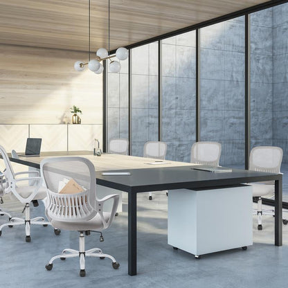 【Deal】Sweetfurniture Office Chair, Desk Chair, Ergonomic Home Office Desk Chairs, Computer Chair with Comfortable Armrests, Mid-Back Task