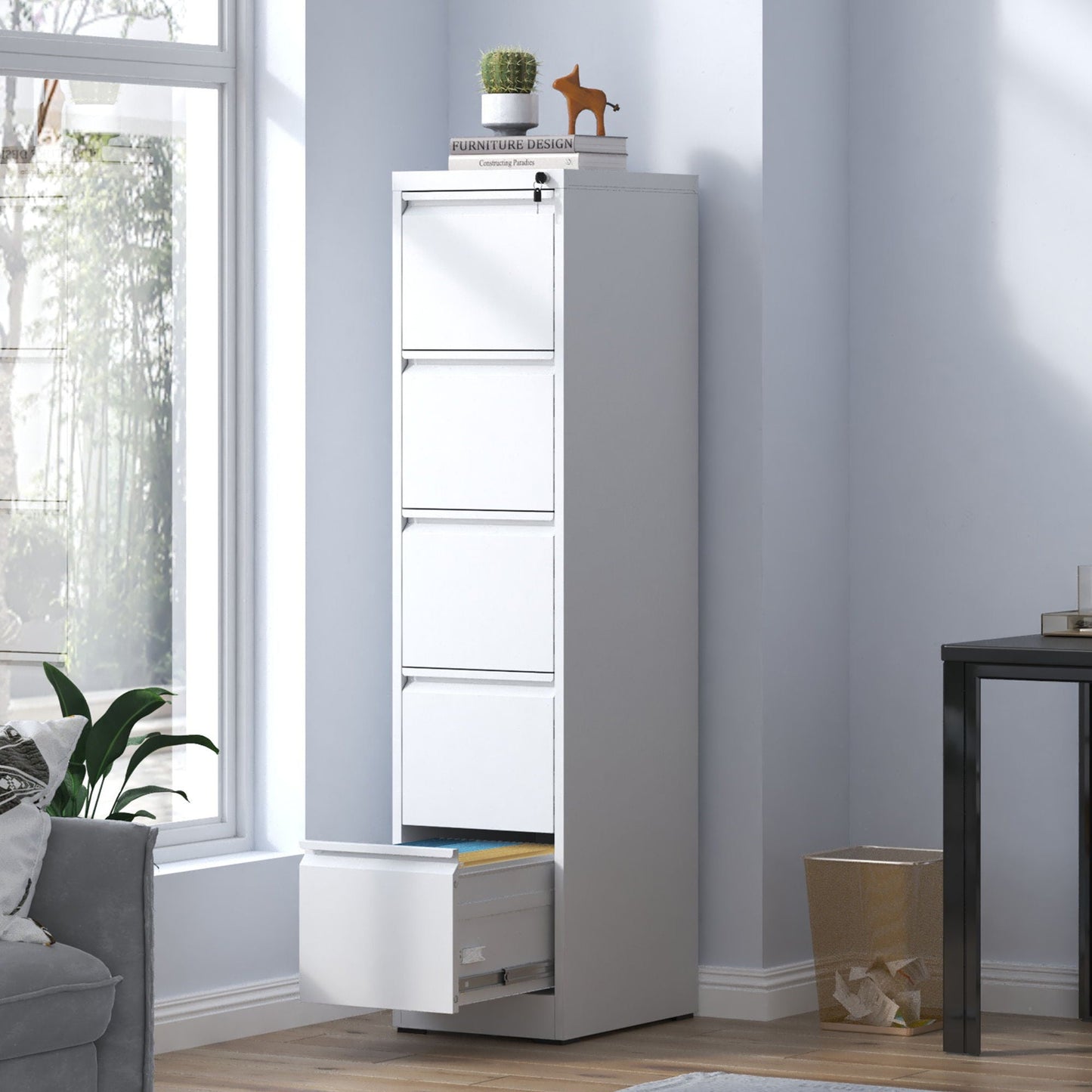 Steel Drawer Vertical File Cabinet With Lock For A4 Legal / Letter Size