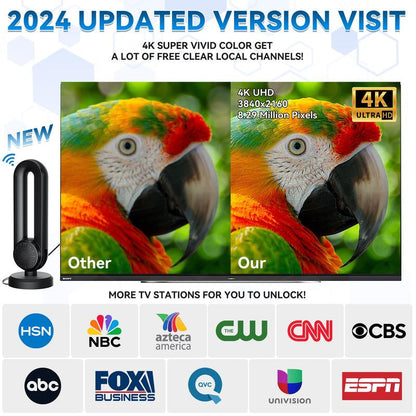 High-Performance Indoor TV Antenna for Smart TVs - Easy Installation, Strong Magnetic Base, Long Range Reception for Local Channels