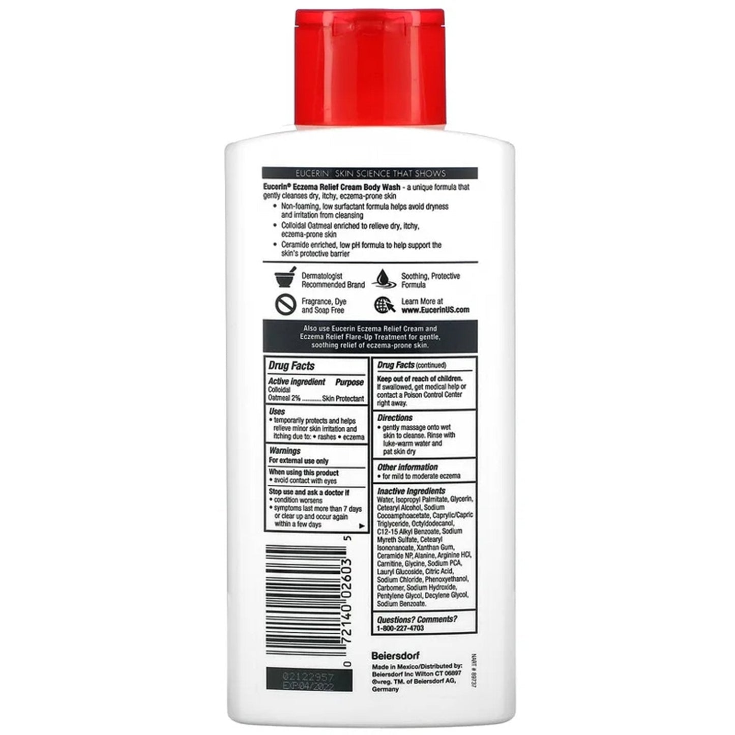 Eucerin® Eczema Relief Cream and Body Wash, 13.5 oz. 07214002603