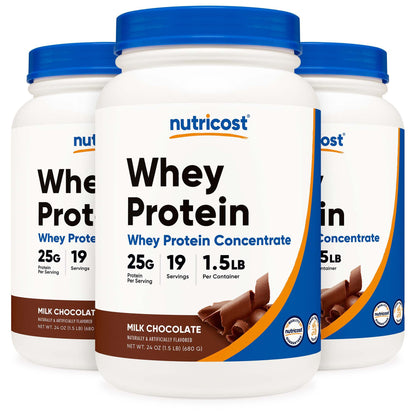 Oral Supplement Nutricost Whey Protein Concentrate Chocolate Flavor Powder 1.5 lb. Canister NCW025102