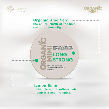 ORGANIC MIMI, SHAMPOO SCRUB CLEANSING AND VITALITY LONG STRONG, 310 g