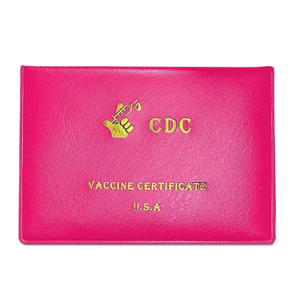 2-Pack: Faux Leather CDC Vaccination Card Immunization Record Protector Holder