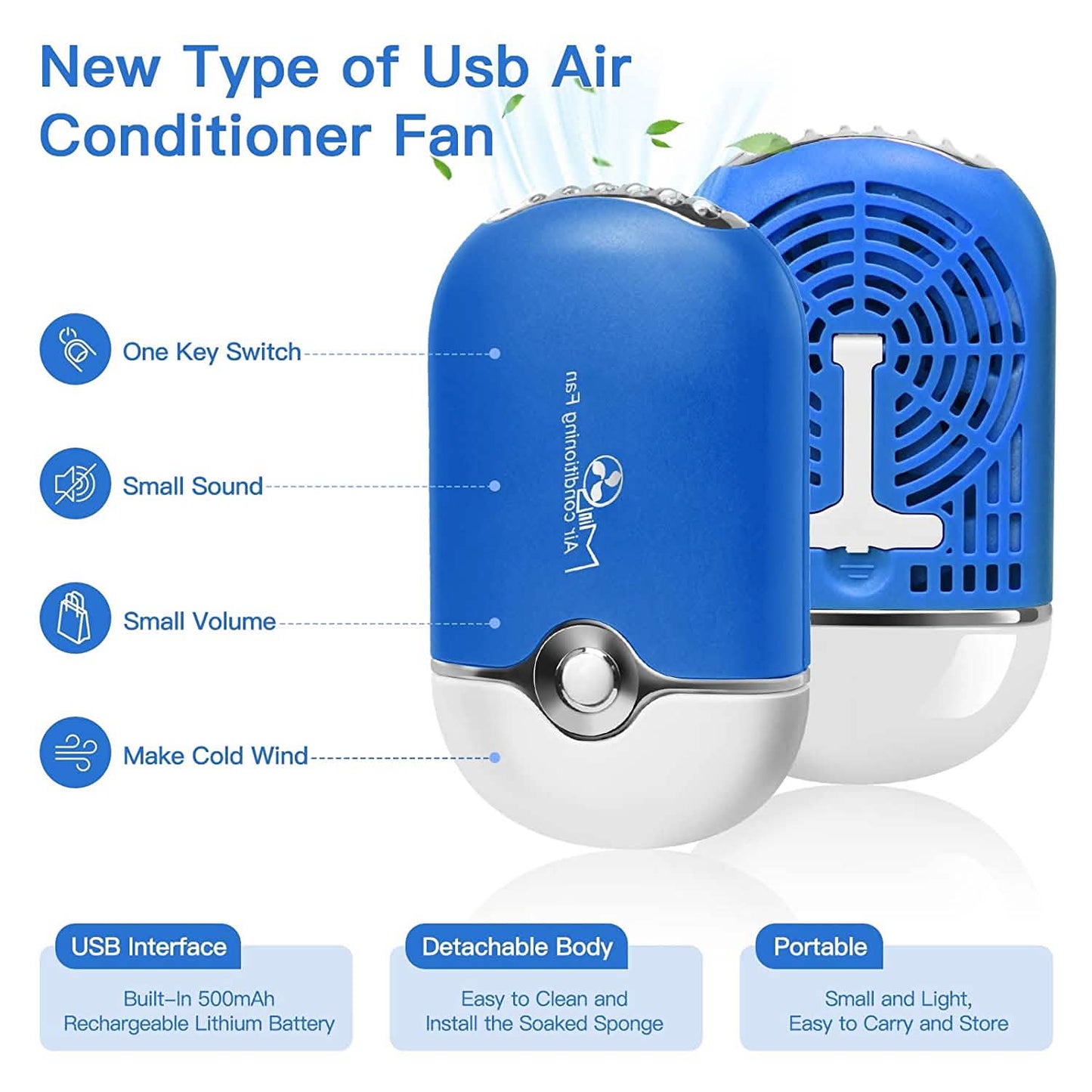 2-Piece: Rechargeable Handheld Mini Eyelash Fan