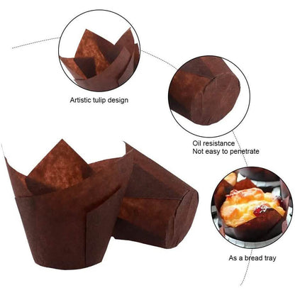 200-Piece:Tulip Cupcake Baking Cups