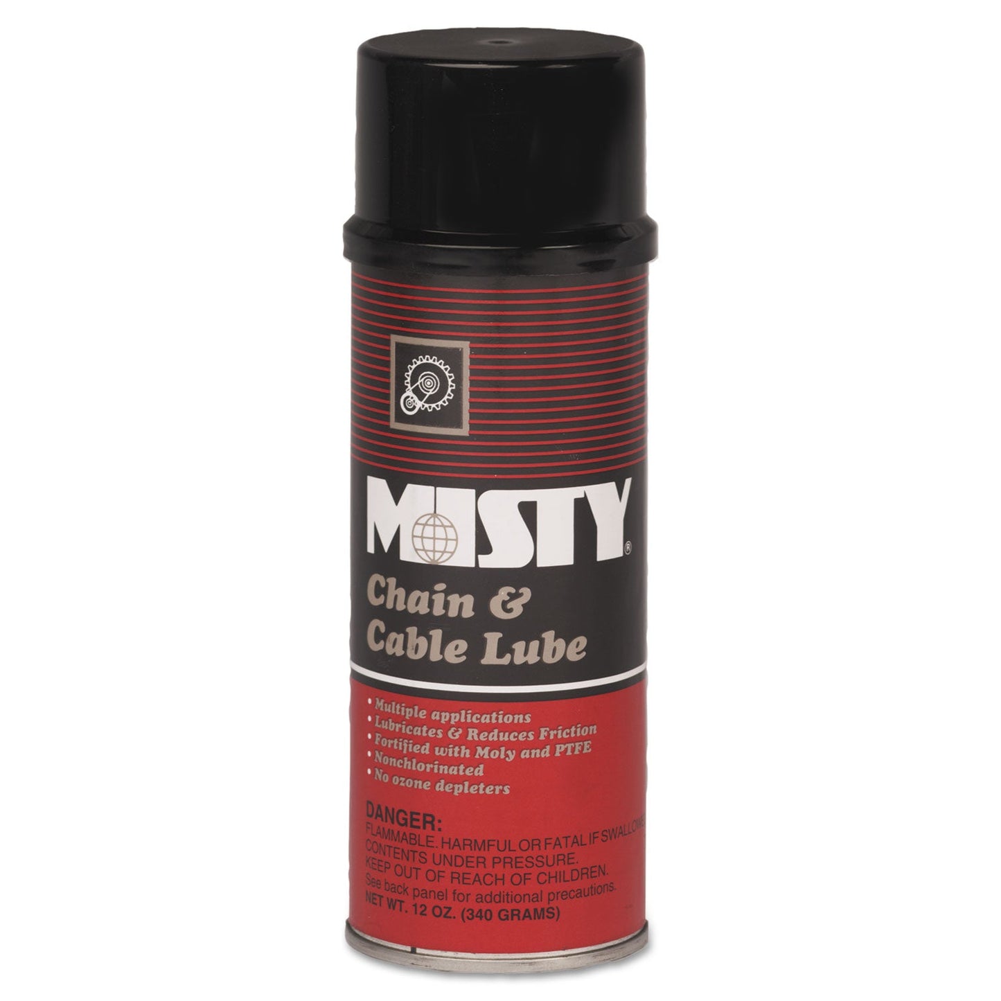 Misty Chain and Cable Spray Lube, 12 oz Aerosol Can, 12/Carton